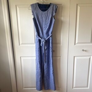J. Crew Sleeveless Tie-Waist Wide-Leg Jumpsuit in Light Blue/Size 2